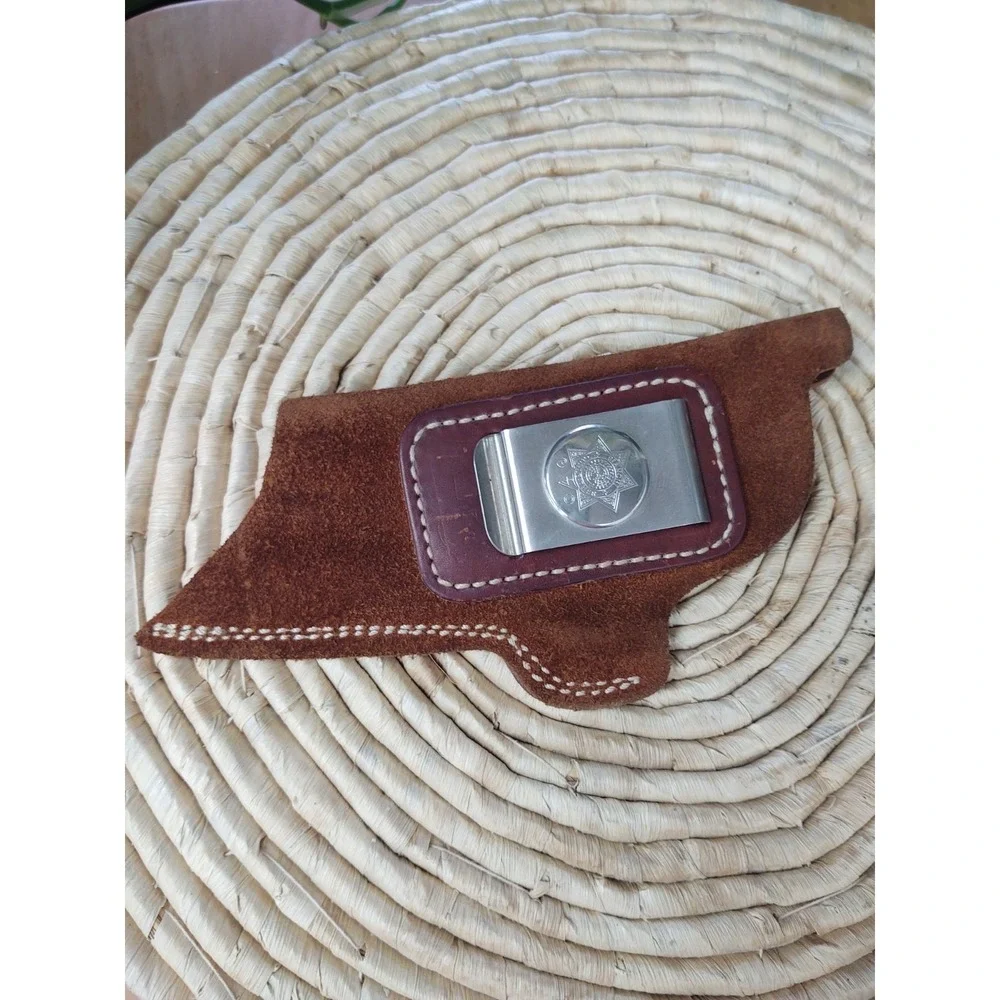 Vintage Bianchi Holster Gunleather Suede Leather Pistol Holder Belt Clip